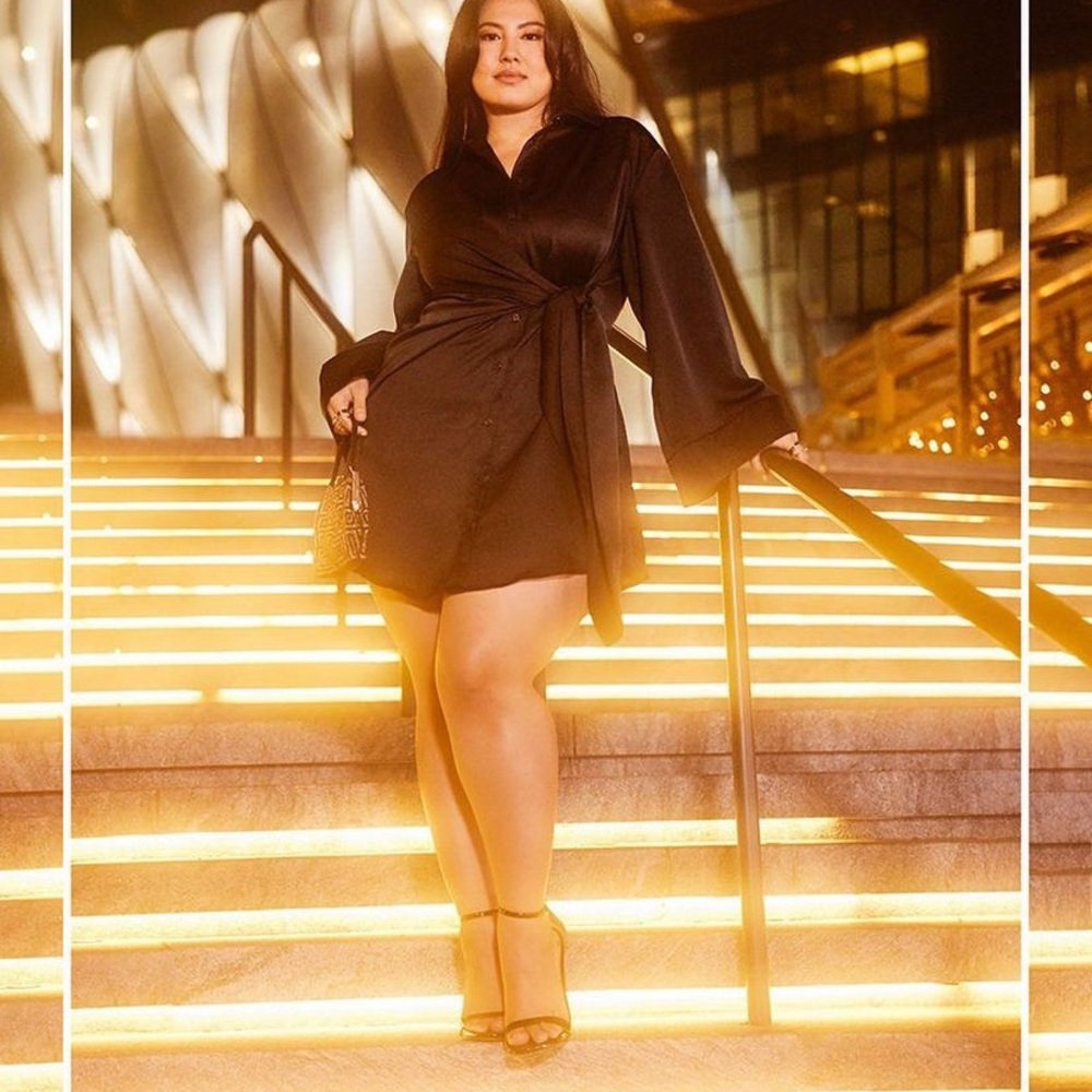 Sexy button down faux wrap dress